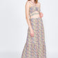 HALTER NECK FLORAL CROP TOP WITH BACK SMOCKING