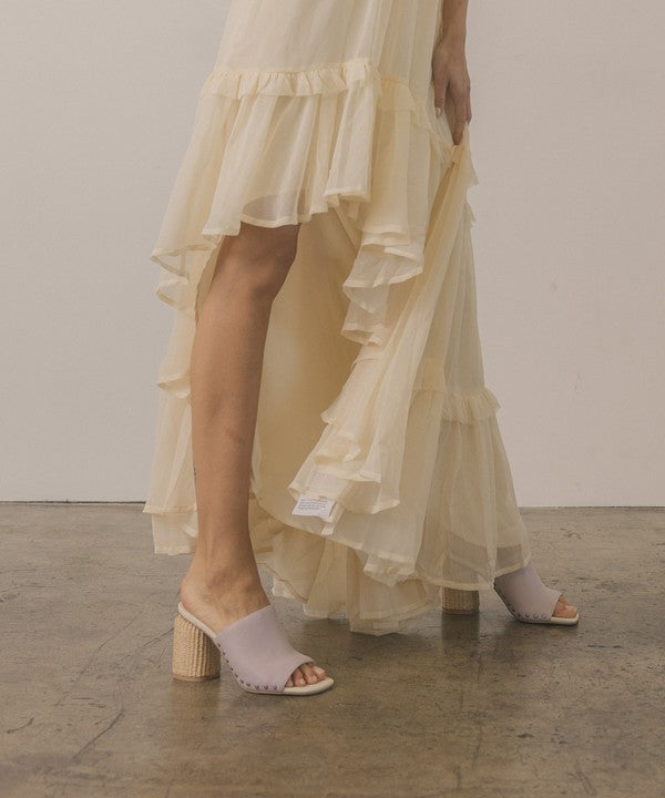 Nude As A Button Heels